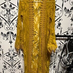 Polly & Esther Mustard Lace Long Sleeve Dress